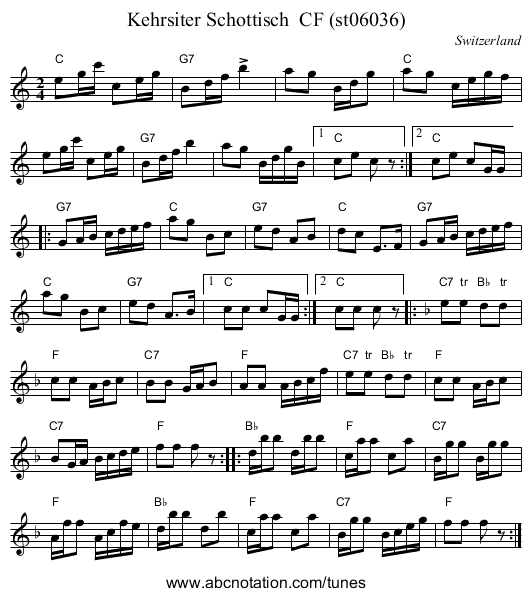 Kehrsiter Schottisch CF (st06036) - staff notation