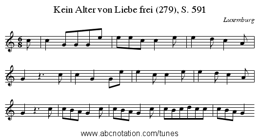 Kein Alter von Liebe frei (279), S. 591 - staff notation