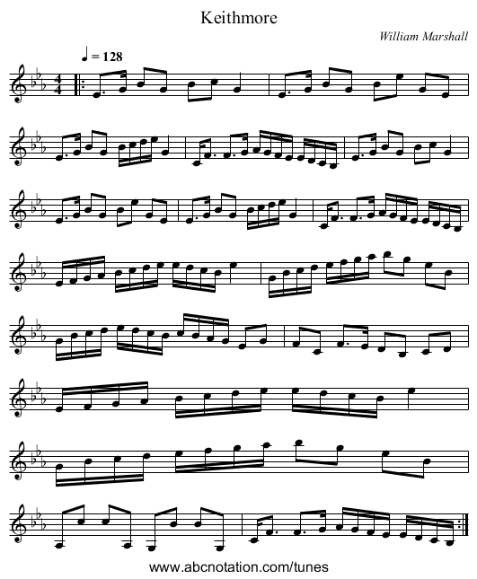 Keithmore - staff notation