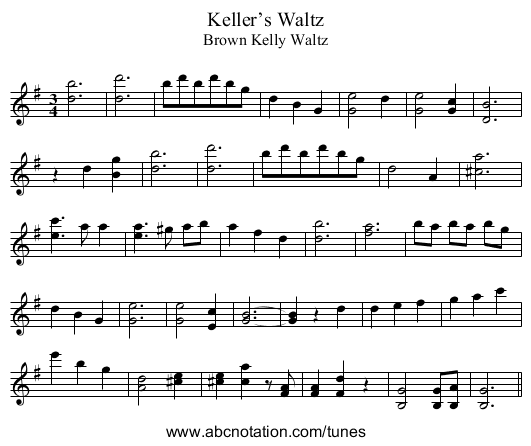 Keller’s Waltz - staff notation