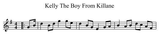 Kelly The Boy From Killane - staff notation