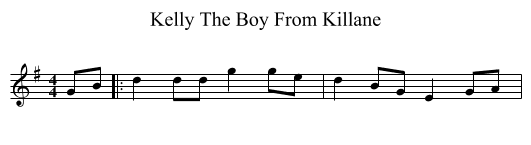 Kelly The Boy From Killane - staff notation