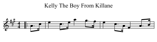 Kelly The Boy From Killane - staff notation