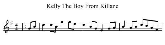 Kelly The Boy From Killane - staff notation