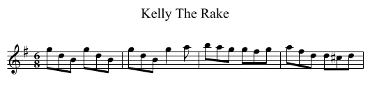 Kelly The Rake - staff notation