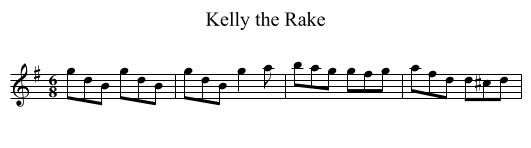 Kelly the Rake - staff notation