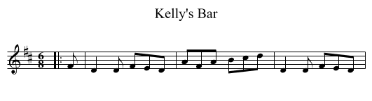 Kelly's Bar - staff notation