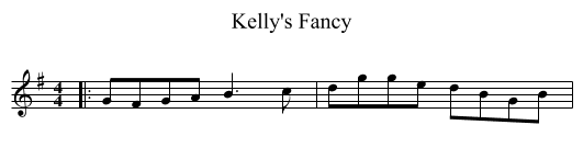 Kelly's Fancy - staff notation