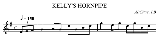KELLY'S HORNPIPE - staff notation