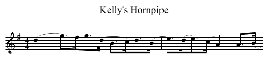 Kelly's Hornpipe - staff notation