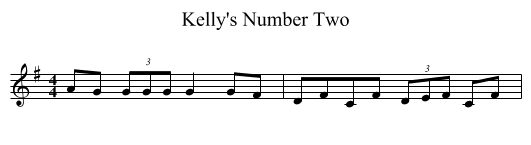 Kelly's Number Two - staff notation