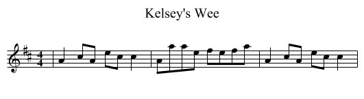 Kelsey's Wee - staff notation