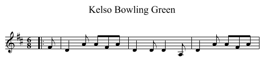 Kelso Bowling Green - staff notation