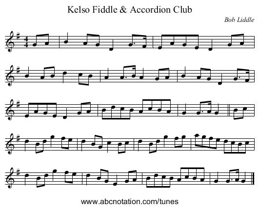 Kelso Fiddle & Accordion Club - staff notation