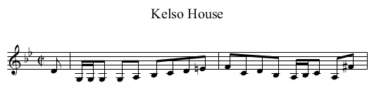 Kelso House - staff notation