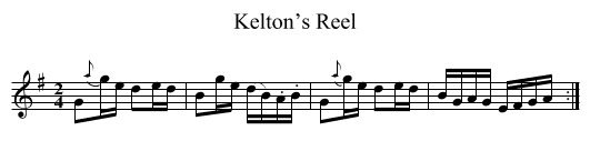 Kelton’s Reel - staff notation
