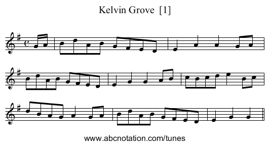 Kelvin Grove  [1] - staff notation