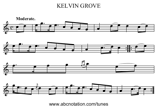 KELVIN GROVE - staff notation