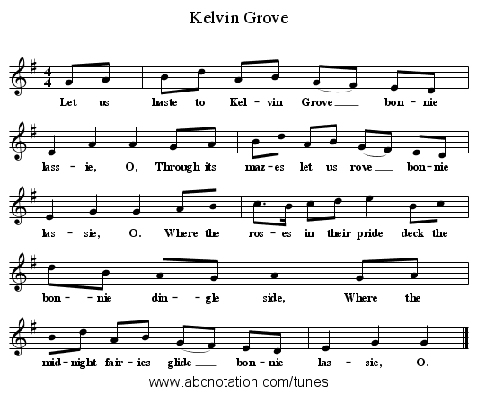 Kelvin Grove - staff notation