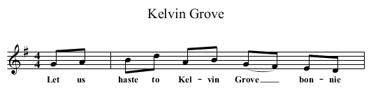 Kelvin Grove - staff notation