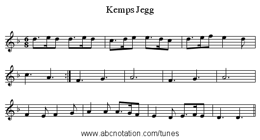 Kemps Jegg - staff notation