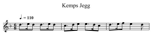 Kemps Jegg - staff notation