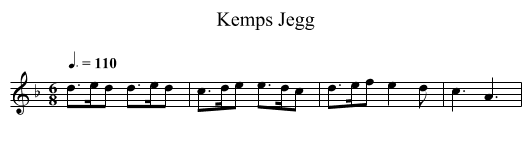 Kemps Jegg - staff notation