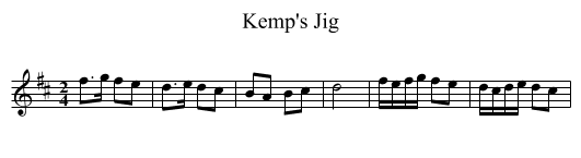 Kemp's Jig - staff notation