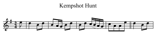Kempshot Hunt - staff notation