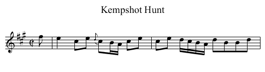 Kempshot Hunt - staff notation