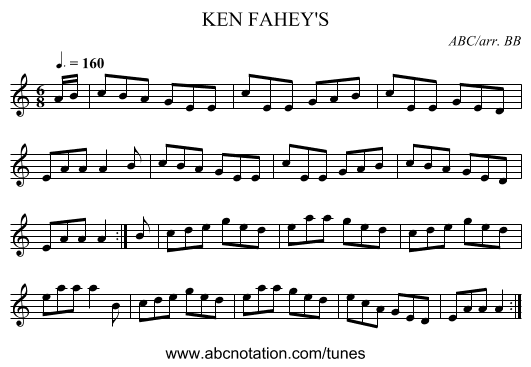 KEN FAHEY'S - staff notation