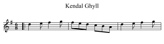 Kendal Ghyll - staff notation