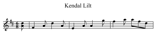 Kendal Lilt - staff notation