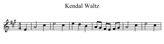 Kendal Waltz - staff notation