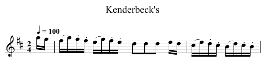 Kenderbeck's - staff notation