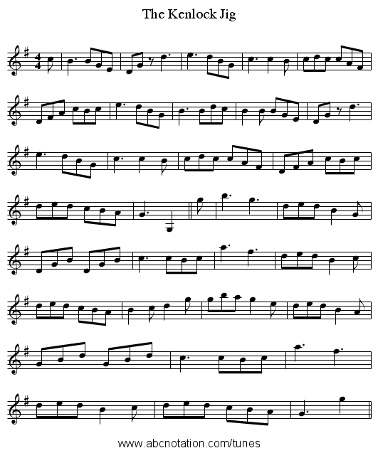 Kenlock Jig, The - staff notation