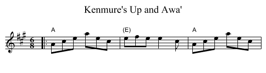 Kenmure's Up and Awa' - staff notation