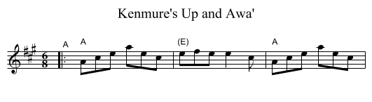 Kenmure's Up and Awa' - staff notation
