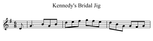 Kennedy's Bridal Jig - staff notation