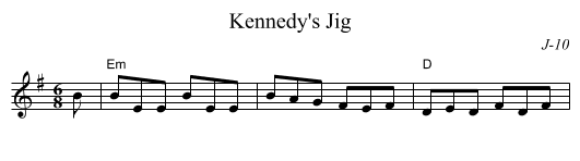 Kennedy's Jig - staff notation