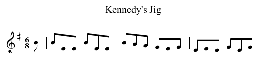 Kennedy's Jig - staff notation