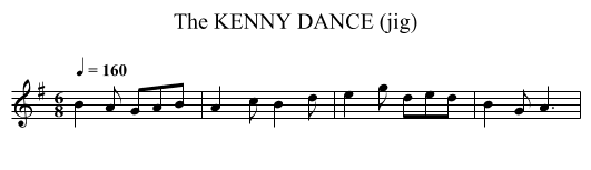 KENNY DANCE (jig), The - staff notation