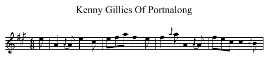 Kenny Gillies Of Portnalong - staff notation