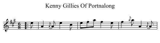 Kenny Gillies Of Portnalong - staff notation