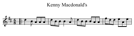 Kenny Macdonald's - staff notation