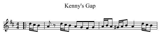 Kenny's Gap - staff notation