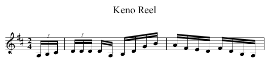 Keno Reel - staff notation