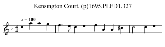 Kensington Court. (p)1695.PLFD1.327 - staff notation