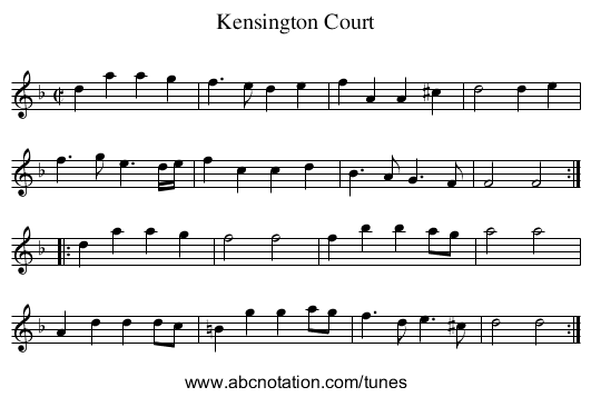 Kensington Court - staff notation