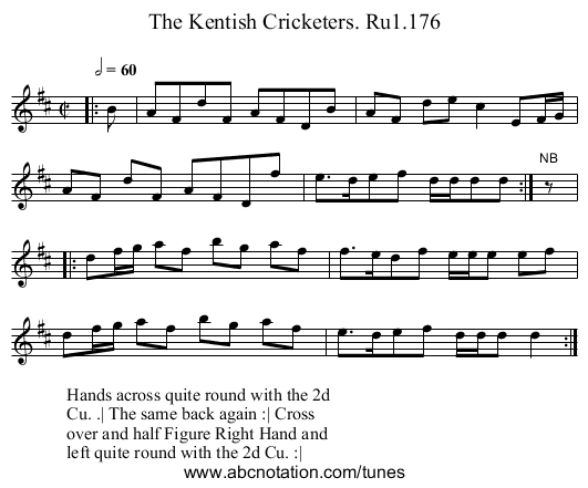 Kentish Cricketers. Ru1.176, The - staff notation